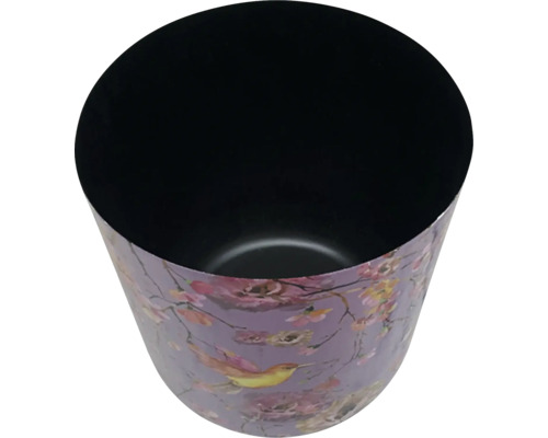 Kvetináč s motívom vtákov a kvetov