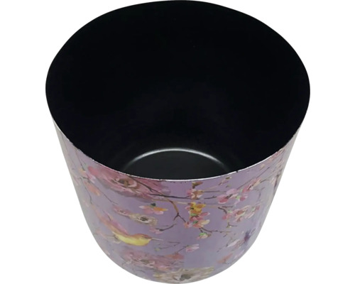 Kvetináč s motívom vtákov a kvetín