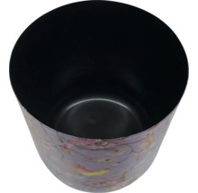 Kvetináč s motívom vtáka a kvetov