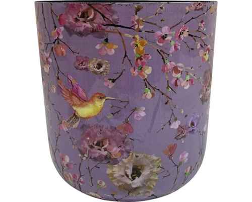 Kvetináč s kolibríkom a kvetinovým vzorom