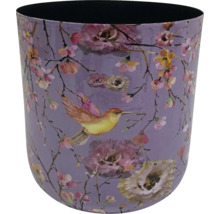 Dekoratívny odpadkový kôš s kvetinovým a vtáčím motívom do kúpeľne