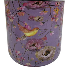 Kvetináč s motívom kvetov a kolibríka