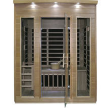 Infrasauna z dreva so sklenenou prednou stranou a príslušenstvom