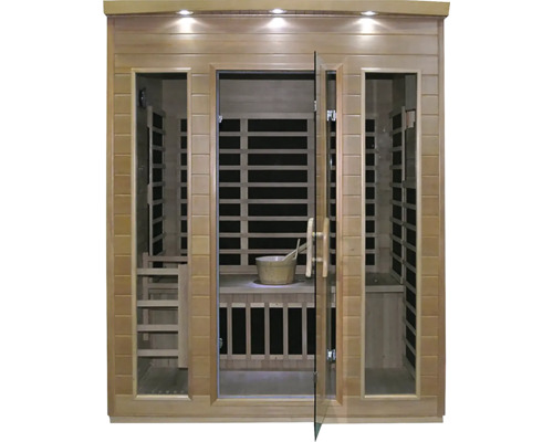 Infrasauna z dreva so sklenenou prednou stranou a príslušenstvom