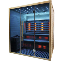 Vnútorná sauna s infražiaričmi a sklenenými dverami