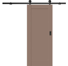 Posuvné dvere s čiernou koľajnicou a rukoväťou
