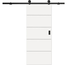 Posuvné dvere s vodorovnými líniami a posuvným kovaním