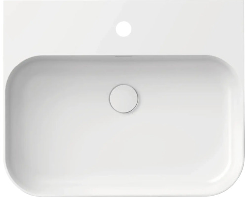 Pohľad zhora na biele keramické umývadlo