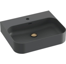 Sivé keramické umývadlo na dosku s oblými tvarmi