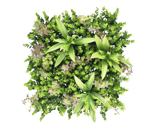 Panel na stenu Umelá rastlina Dreams 38x38cm Umelá rastlinná rohož s rôznymi druhmi zelene pre vnútorné aj vonkajšie použitie