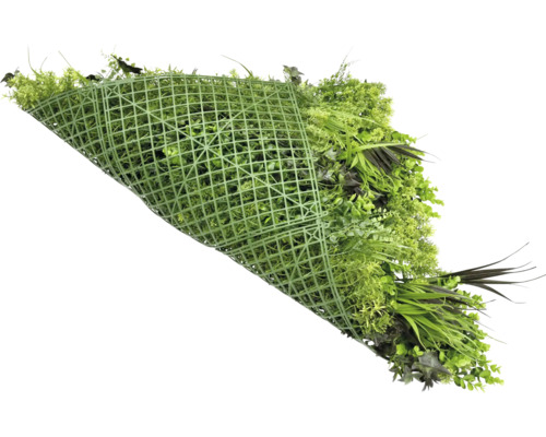 Umelá rastlinná rohož s rôznymi trávami a listami