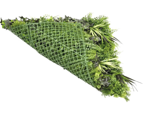 Rohož z umelých rastlín s rôznymi zelenými rastlinami