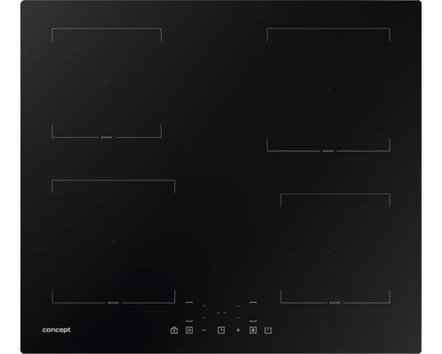 Indukčná varná doska so štyrmi varnými zónami a ovládacím panelom