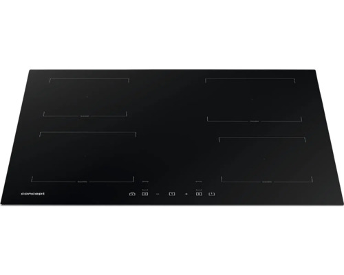 Čierna sklokeramická varná doska so štyrmi varnými zónami