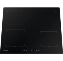 Čierna indukčná varná doska Concept so štyrmi varnými zónami.