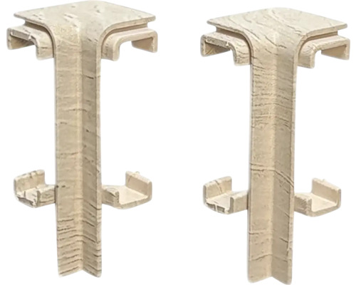 Dva rohové konektory z plastu na dekoráciu stien