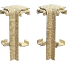 Dva rohové kusy z plastu s drevenou štruktúrou