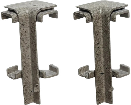 Dva uhlové konektory pre regálové systémy