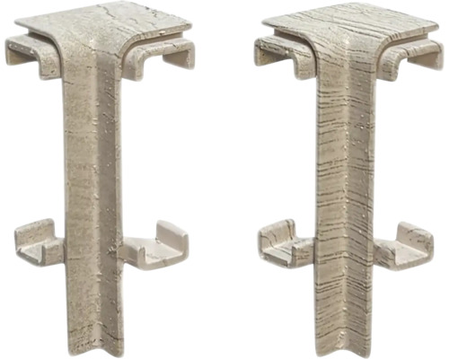 Dva rohové konektory z plastu pre obklady fasád