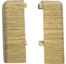 Dva zakončovacie kusy soklovej lišty s drevenou štruktúrou