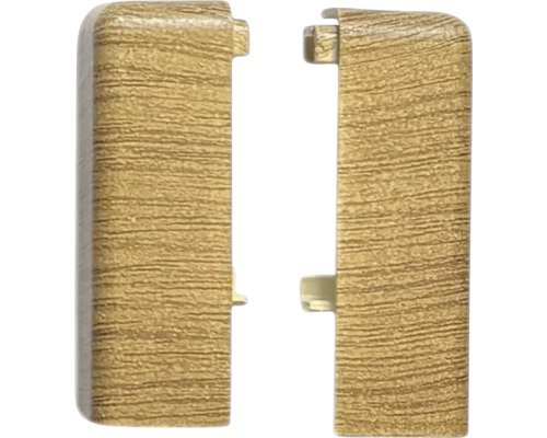 Dve koncové krytky s drevenou štruktúrou