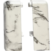 Dva koncové profily soklovej lišty s mramorovým dizajnom