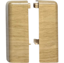 Dva rohové diely pre soklové lišty s drevenou štruktúrou