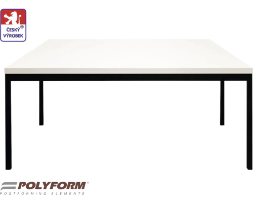 Stolový set Klasik 150 x 80 x 73 cm, hrúbka 19 mm, biely Obdĺžnikový stôl s bielou doskou a čiernym rámom