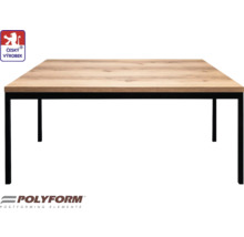 Jedálenský stôl s drevenou doskou a kovovým rámom