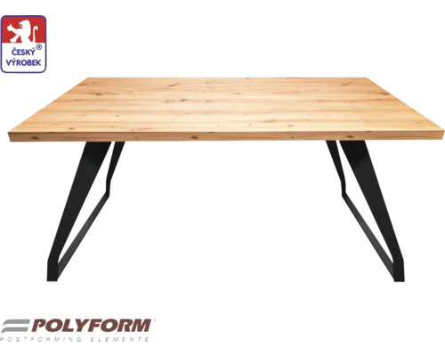 Stolový set City 150 x 80 x 75 cm, hrúbka 38 mm, drevo kráľovské Jedálenský stôl s drevenou doskou a kovovými nohami