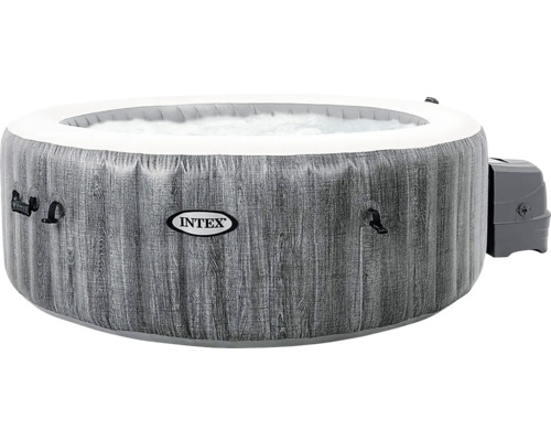 Nafukovacia vírivka s dreveným vzhľadom a logom Intex