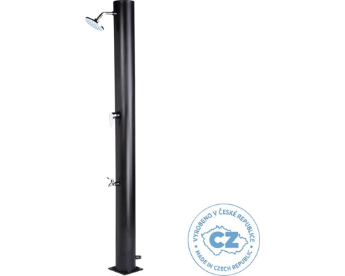 Sprcha solárna UNO 35 l čierna Záhradná sprcha s vodovodným kohútikom a sprchovou hlavicou