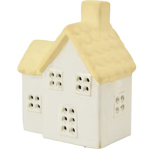 Dekoratívny dom z keramiky s oknami a komínom