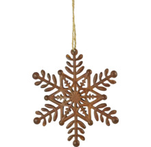 Ozdobná kovová vločka so šnúrkou na zavesenie