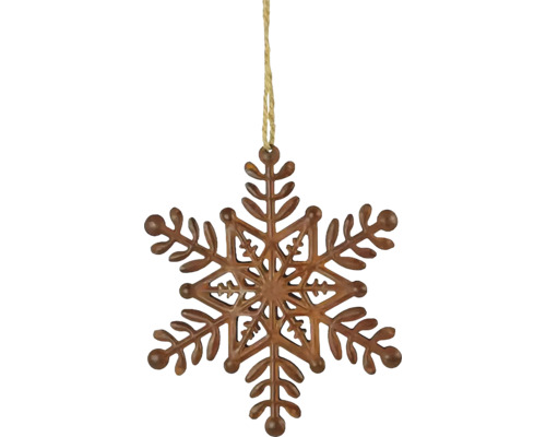 Ozdobná kovová vločka so šnúrkou na zavesenie