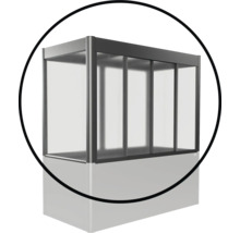 Sprchovací kút s hliníkovým rámom a priehľadnými plastovými panelmi