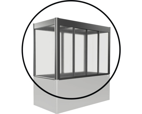 Sprchovací kút s hliníkovým rámom a priehľadnými plastovými panelmi