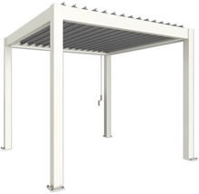 Voľne stojaca pergola s lamelovou strechou do záhrady