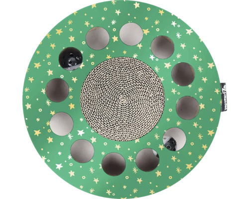 Hračka pre mačky s plochou na škrabanie a loptičkou