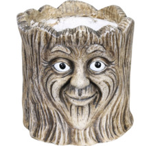 Kvetináč z liateho kameňa s tvárou stromu