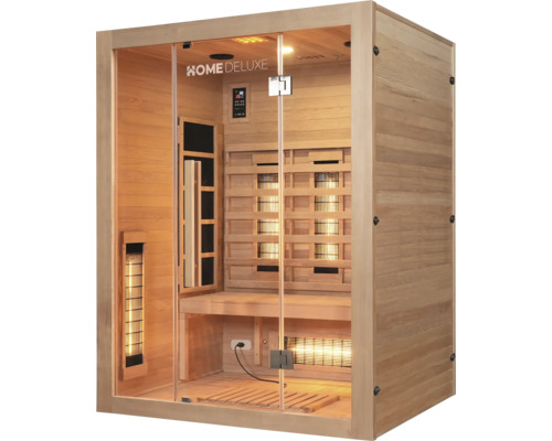 Infrasauna z dreva so sklenenými dverami