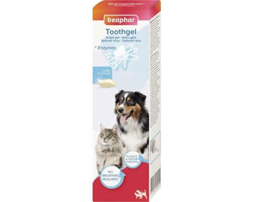 Pasta na zuby pre psov Beaphar s kefkou Beaphar Toothgel pre psov a mačky na čistenie zubov bez kefovania