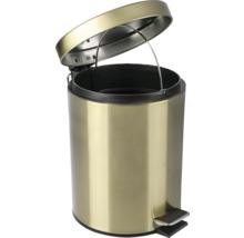 Otvorený zlatý odpadkový kôš s pedálom na vnútorné použitie