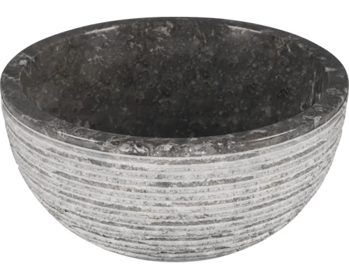 Umývadlo na dosku Differnz Alto mramor sivá 38 cm 36.102.43 Misa z kameňa s vodorovnými drážkami