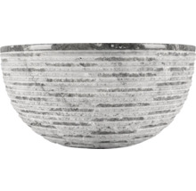 Dekoratívna kamenná miska na rastliny s ryhovanou textúrou