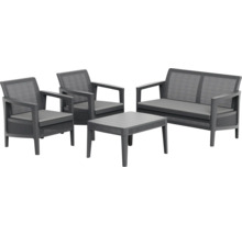 Záhradný nábytok set s pohovkou, dvoma kreslami a stolom