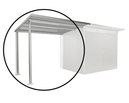 Kovový prístrešok pre auto s podpernými stĺpikmi