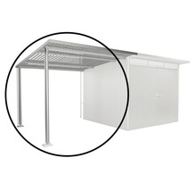 Kovový carport s podperami a strechou