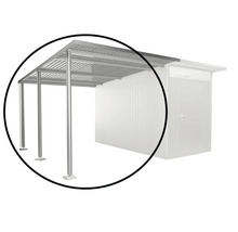 Prístrešok s oceľovými stĺpikmi