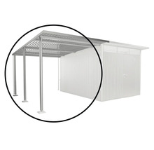 Kovový prístrešok so stĺpmi a strechou